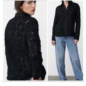 NWT Lace and Embroider Zara top
